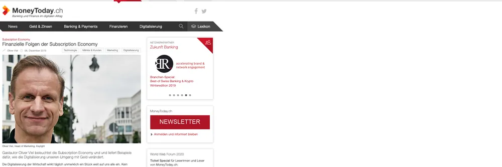 MoneyToday (CH): Finanzielle Folgen der Subscription Economy – Oliver Viel